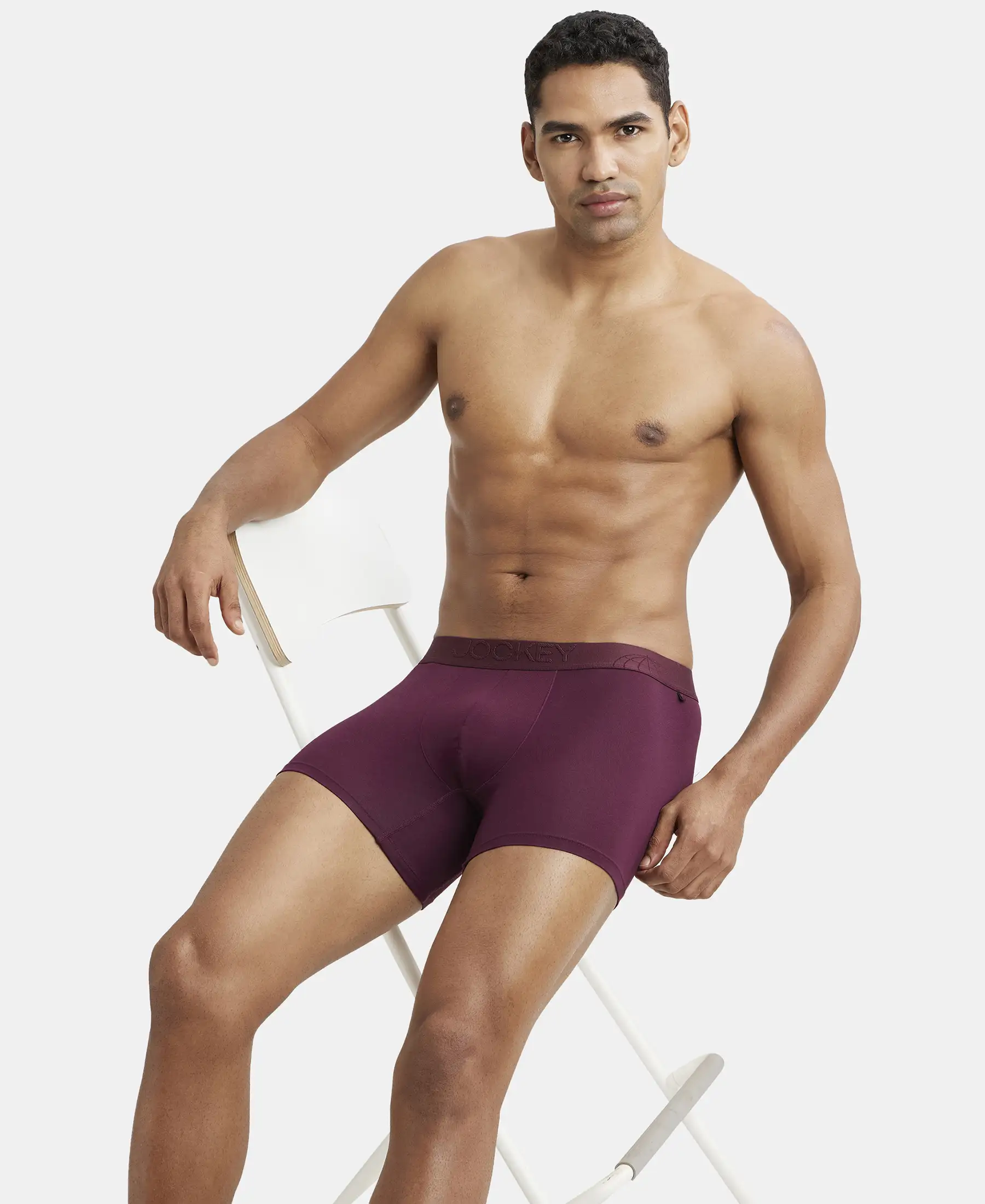 Tencel Micro Modal Cotton Elastane Stretch Solid Trunk with Natural StayFresh Properties - Wine Tasting - Image 5