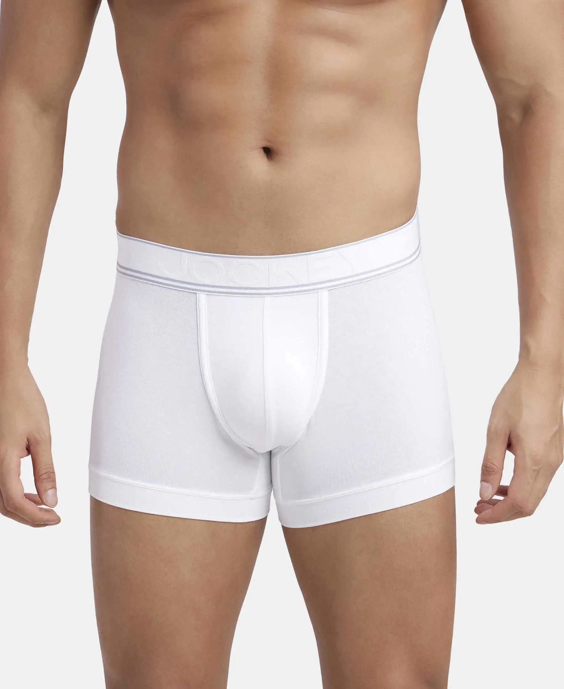 Tencel Micro Modal Elastane Stretch Solid Trunk with Natural StayFresh Properties - White
