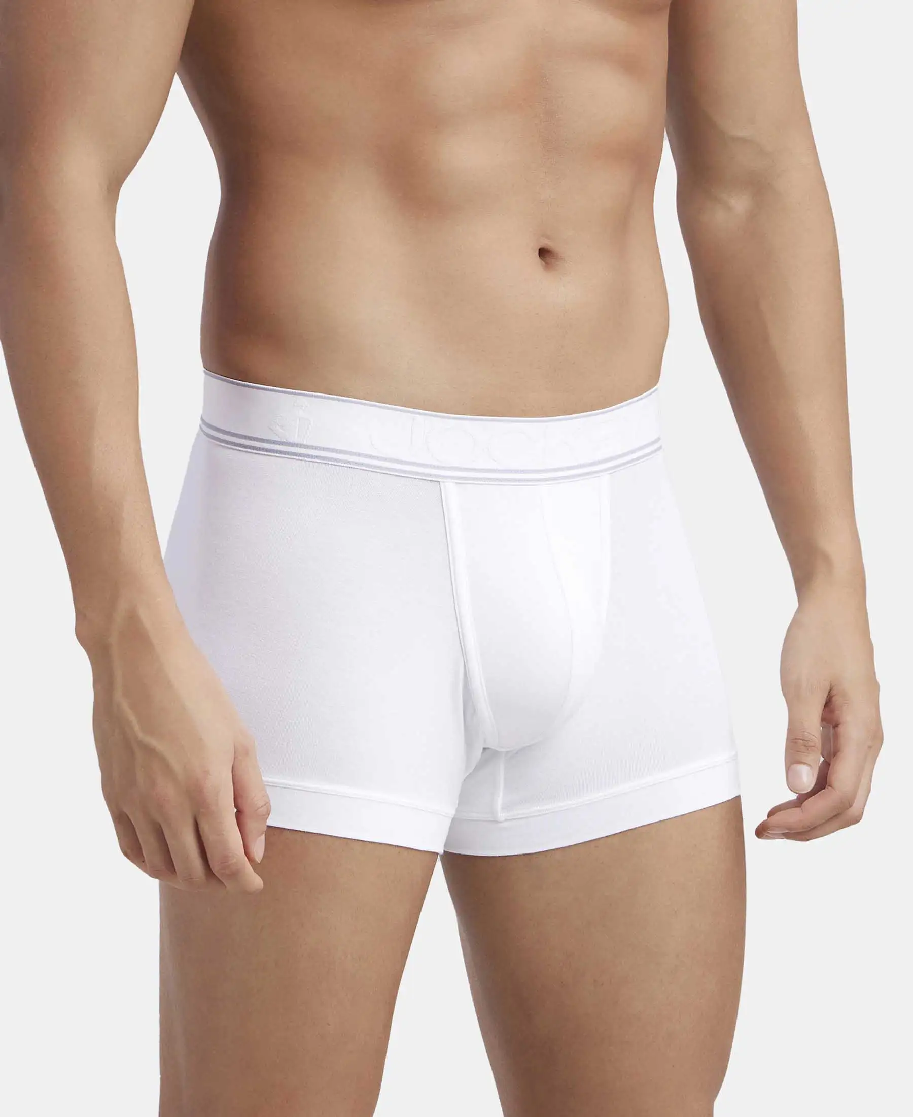Tencel Micro Modal Elastane Stretch Solid Trunk with Natural StayFresh Properties - White - Image 2