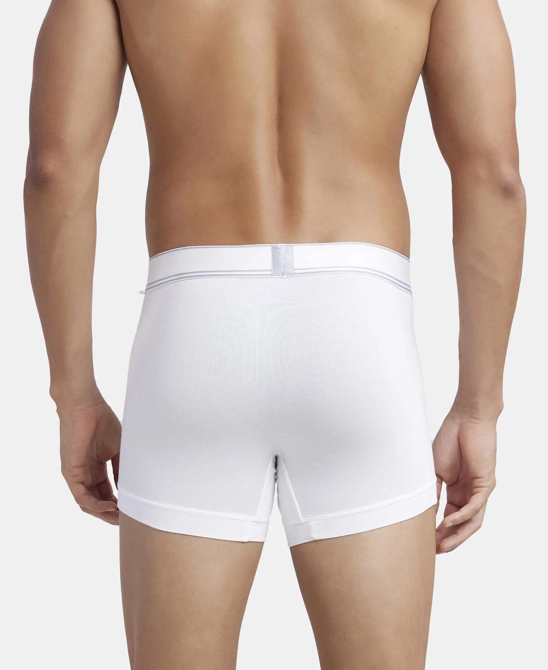 Tencel Micro Modal Elastane Stretch Solid Trunk with Natural StayFresh Properties - White - Image 3