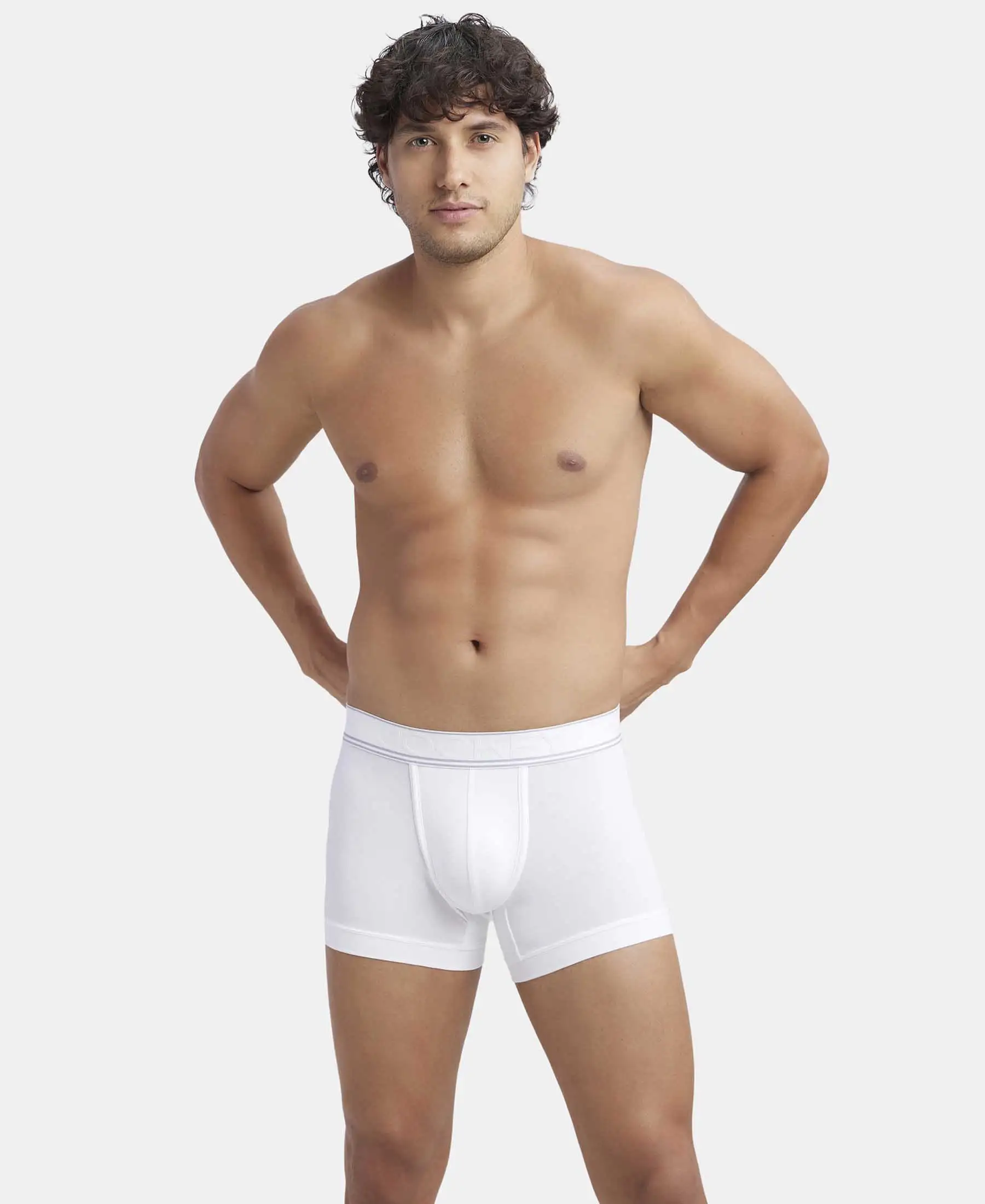 Tencel Micro Modal Elastane Stretch Solid Trunk with Natural StayFresh Properties - White - Image 5