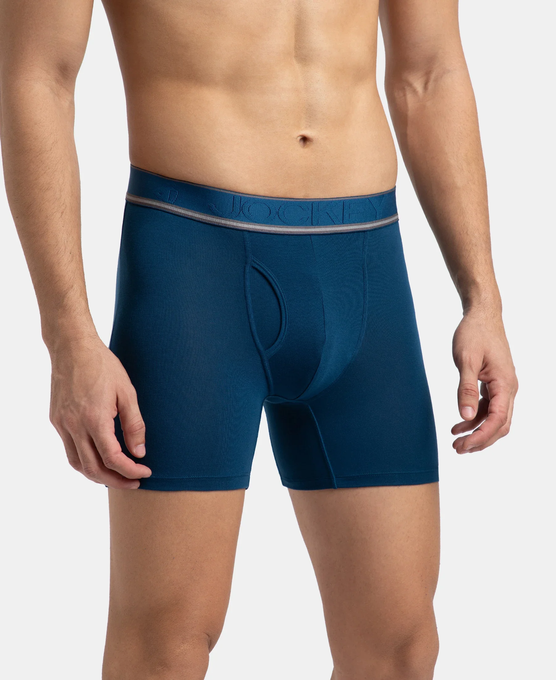 Tencel Micro Modal Elastane Stretch Solid Boxer Brief with Natural StayFresh Properties - Poseidon - Image 2