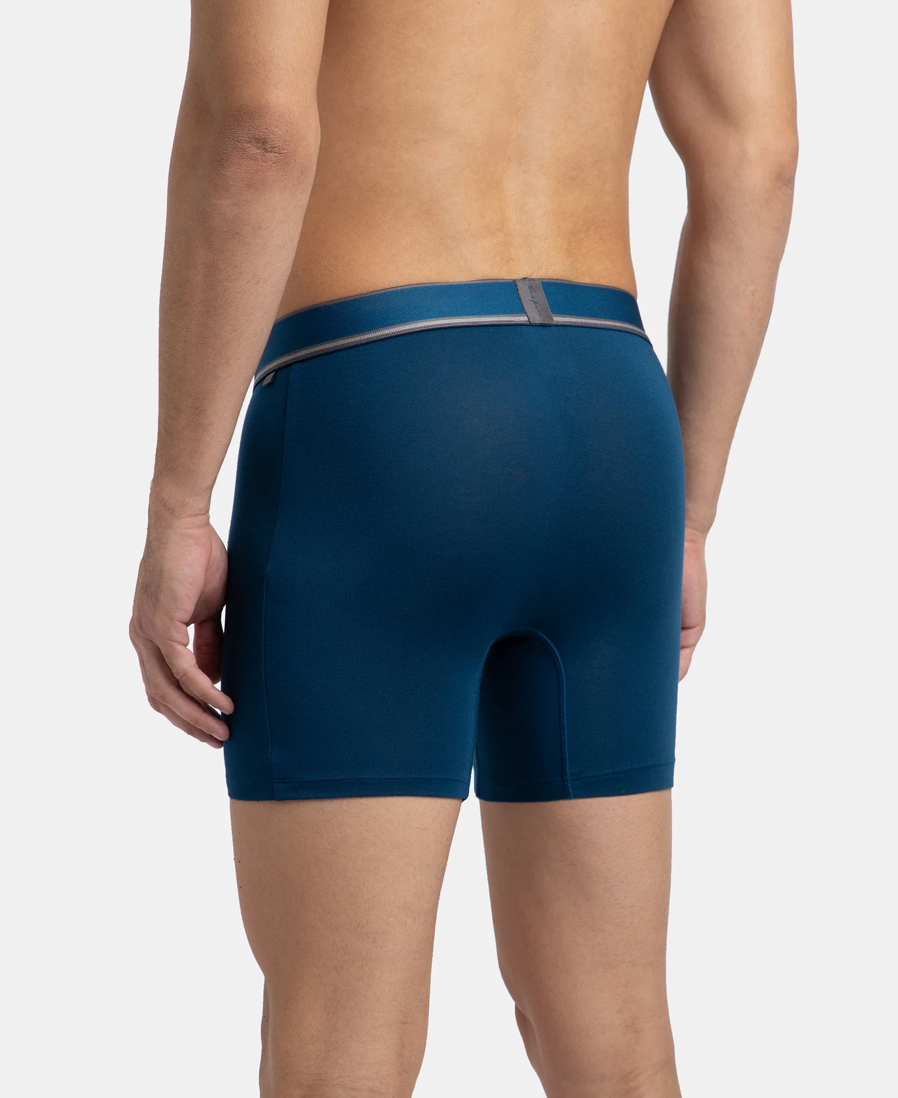 Tencel Micro Modal Elastane Stretch Solid Boxer Brief with Natural StayFresh Properties - Poseidon - Image 3
