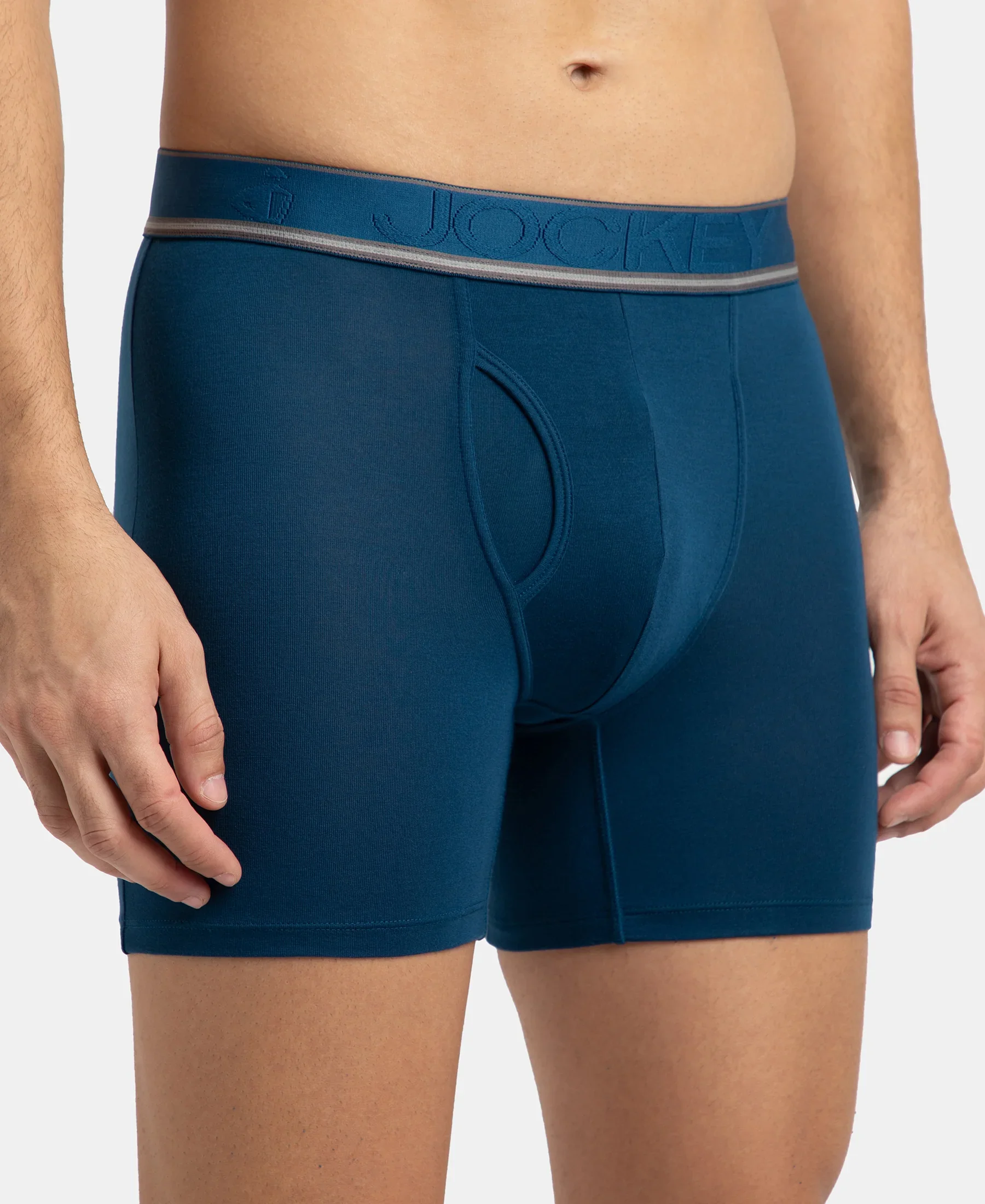 Tencel Micro Modal Elastane Stretch Solid Boxer Brief with Natural StayFresh Properties - Poseidon - Image 7