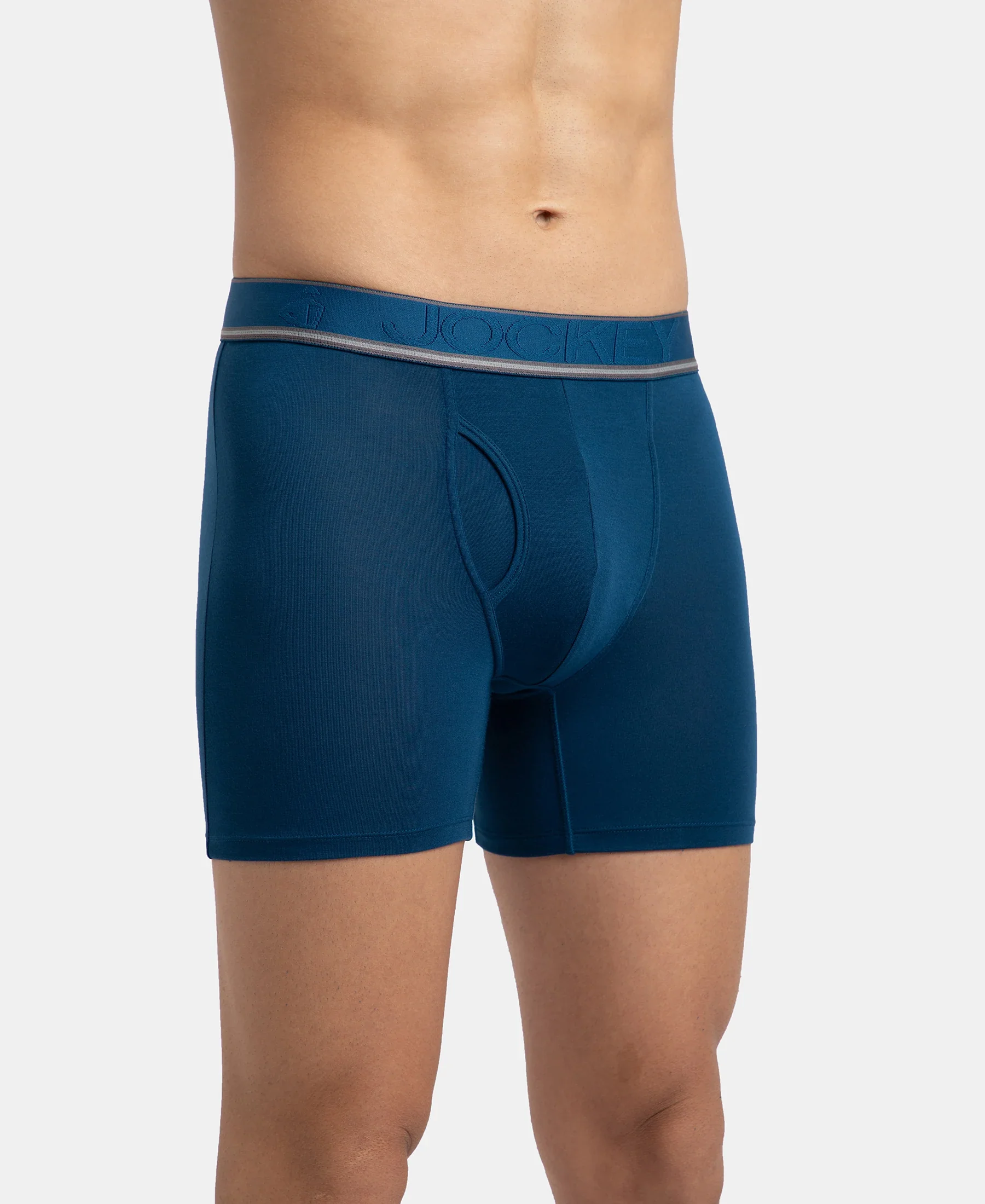 Tencel Micro Modal Elastane Stretch Solid Boxer Brief with Natural StayFresh Properties - Poseidon - Image 8