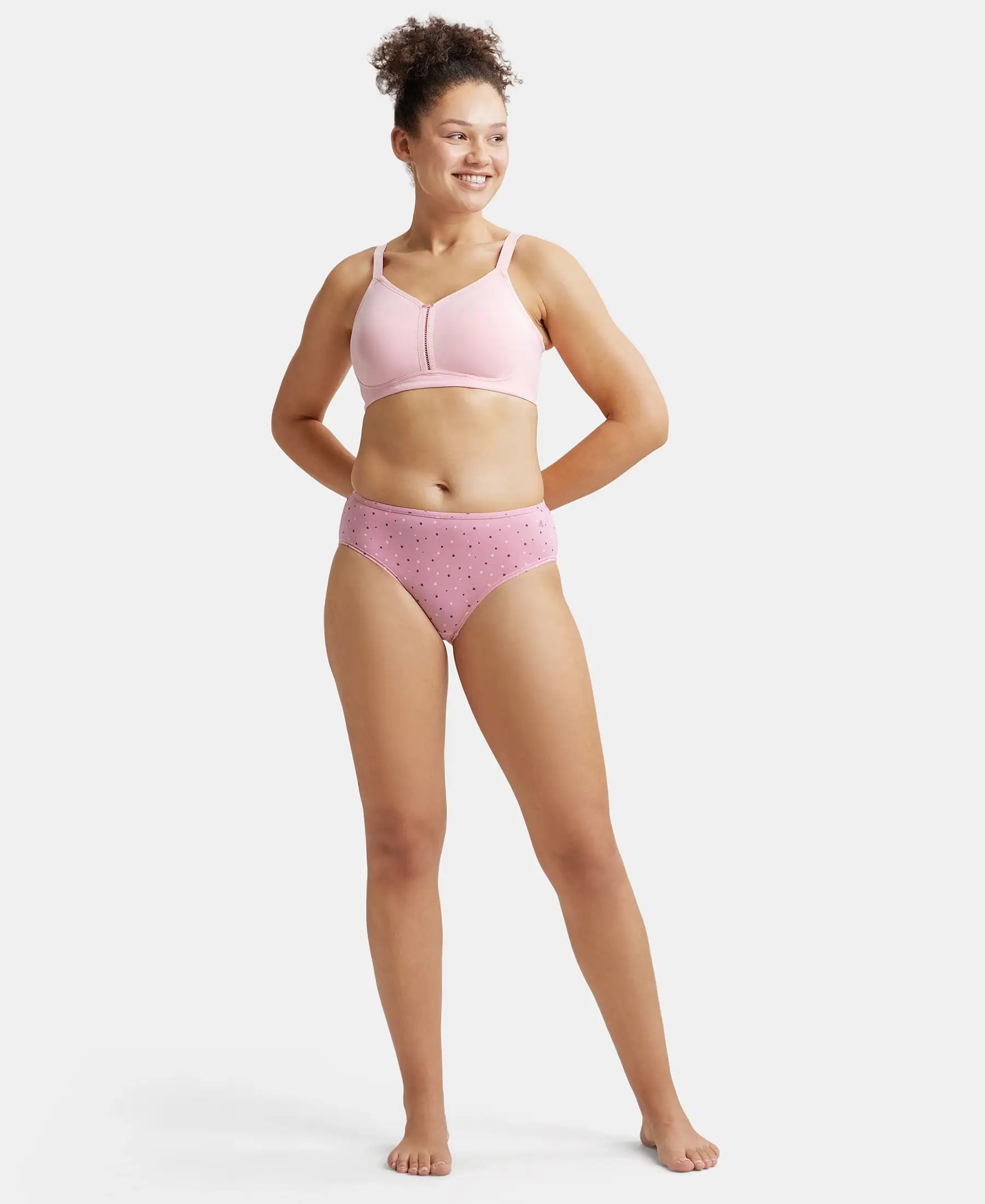 Wirefree Non Padded Super Combed Cotton Elastane Stretch Full Coverage Minimizer Bra - Candy Pink - Image 4