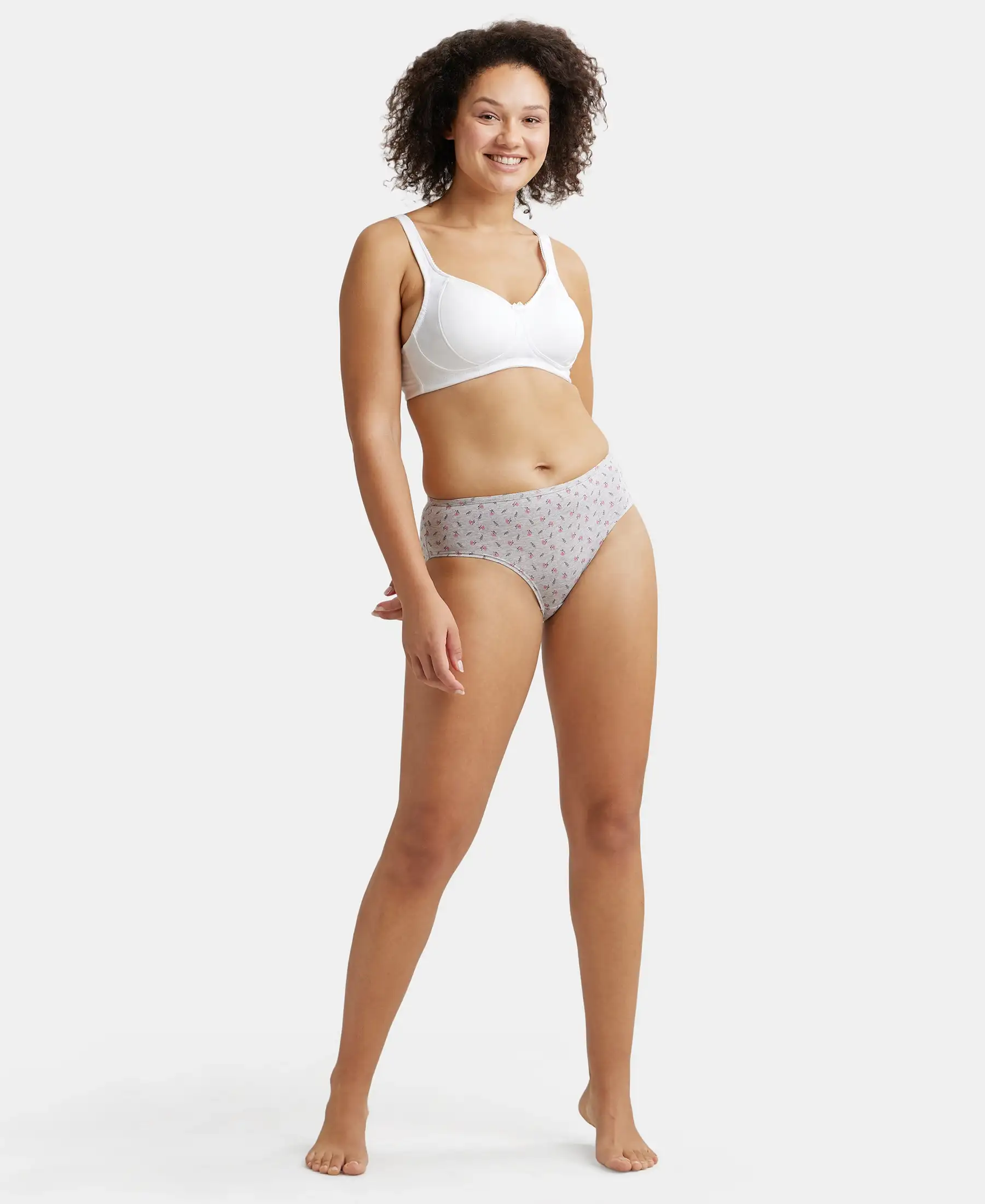 Wirefree Non Padded Super Combed Cotton Elastane Stretch Full Coverage Plus Size Bra Plush Lining Cup - White - Image 4