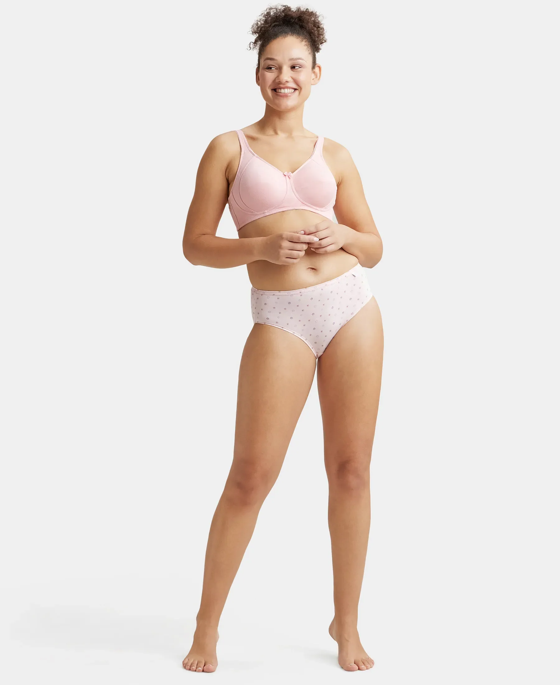 Wirefree Non Padded Super Combed Cotton Elastane Stretch Full Coverage Plus Size Bra with Side Panel Support - Candy Pink - Image 4