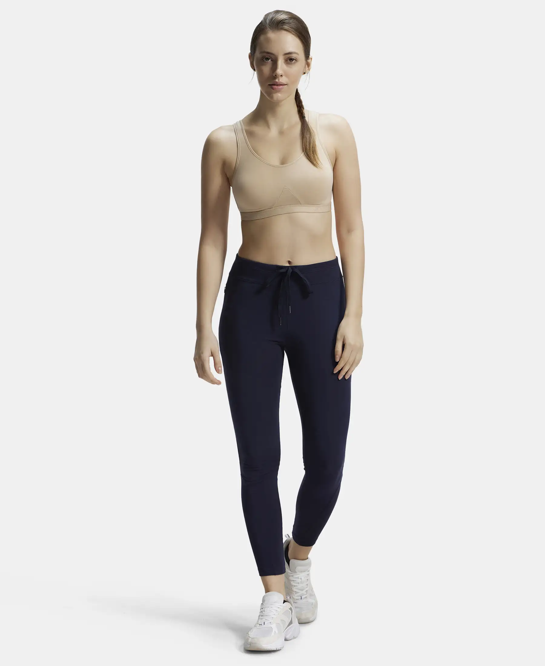 Wirefree Non Padded Super Combed Cotton Elastane Stretch Full Coverage Slip-On Active Bra with Wider Straps and Moisture Move Treatment - Light Skin - Image 4