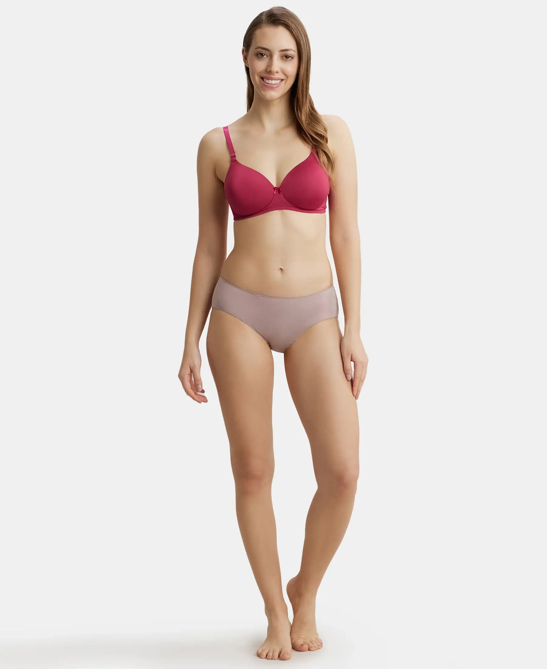 Wirefree Padded Microfiber Elastane Stretch Full Coverage T-Shirt Bra with Magic Under Cup - Anemone - Image 4