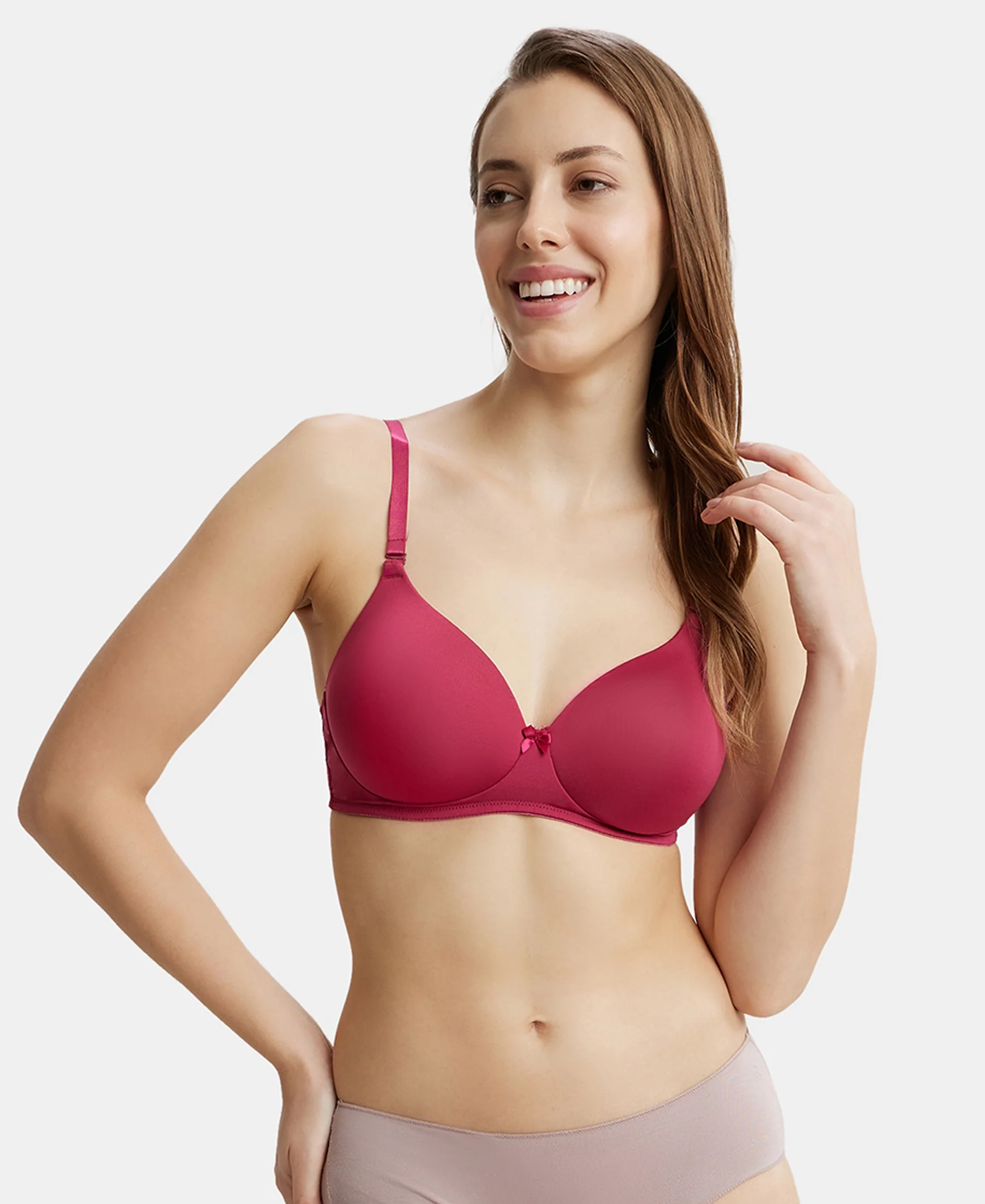 Wirefree Padded Microfiber Elastane Stretch Full Coverage T-Shirt Bra with Magic Under Cup - Anemone - Image 5