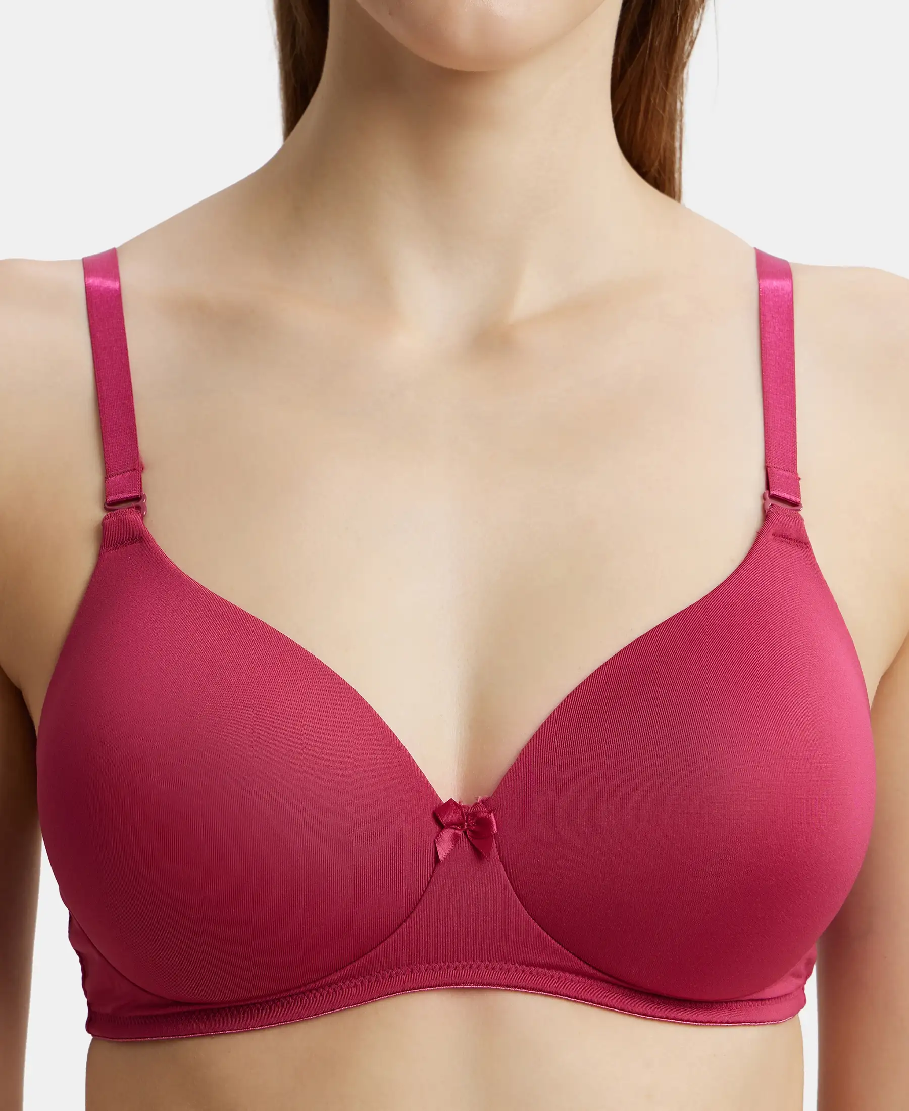 Wirefree Padded Microfiber Elastane Stretch Full Coverage T-Shirt Bra with Magic Under Cup - Anemone - Image 6