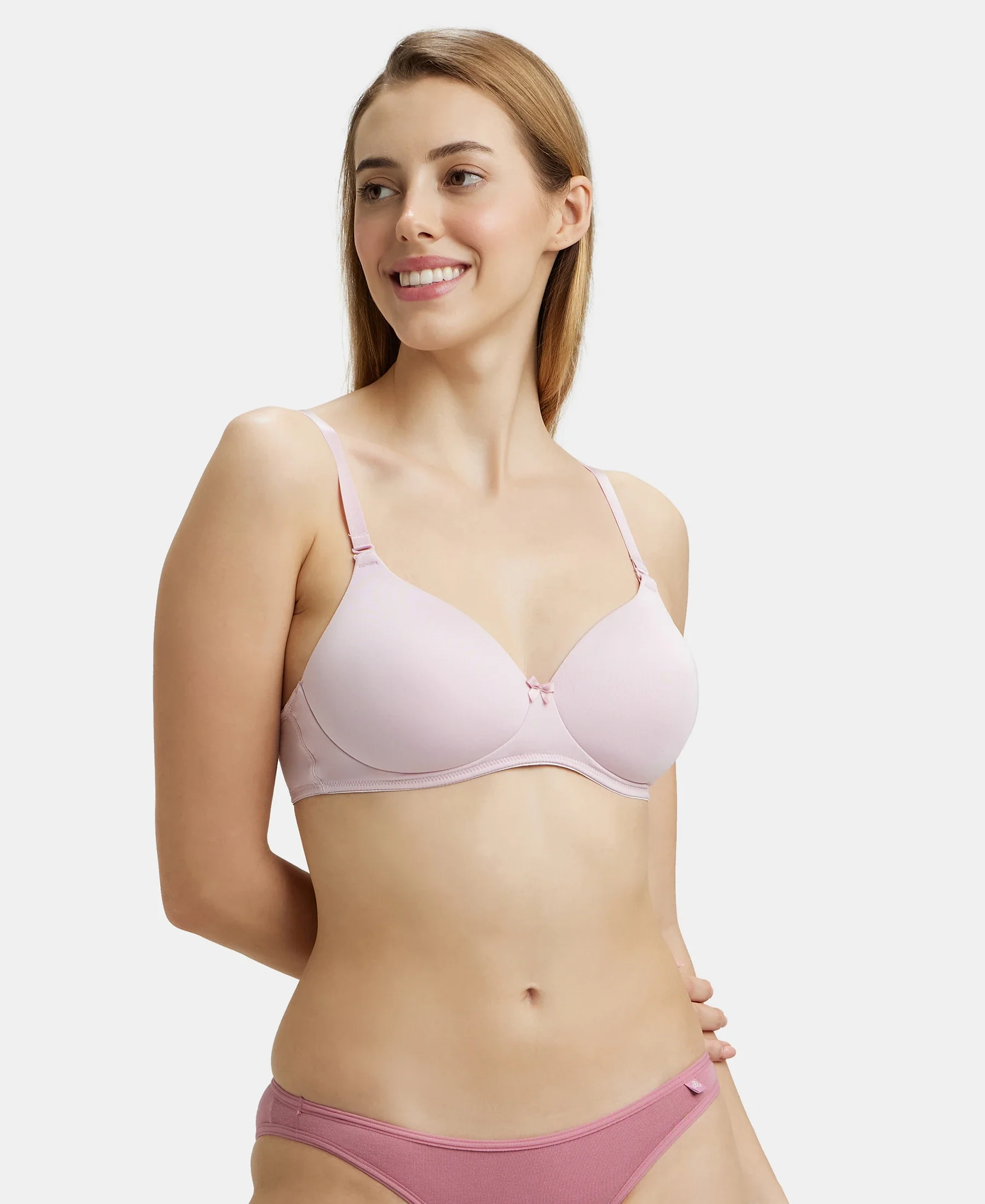 Wirefree Padded Microfiber Elastane Stretch Full Coverage T-Shirt Bra with Magic Under Cup - Fragrant Lily - Image 5