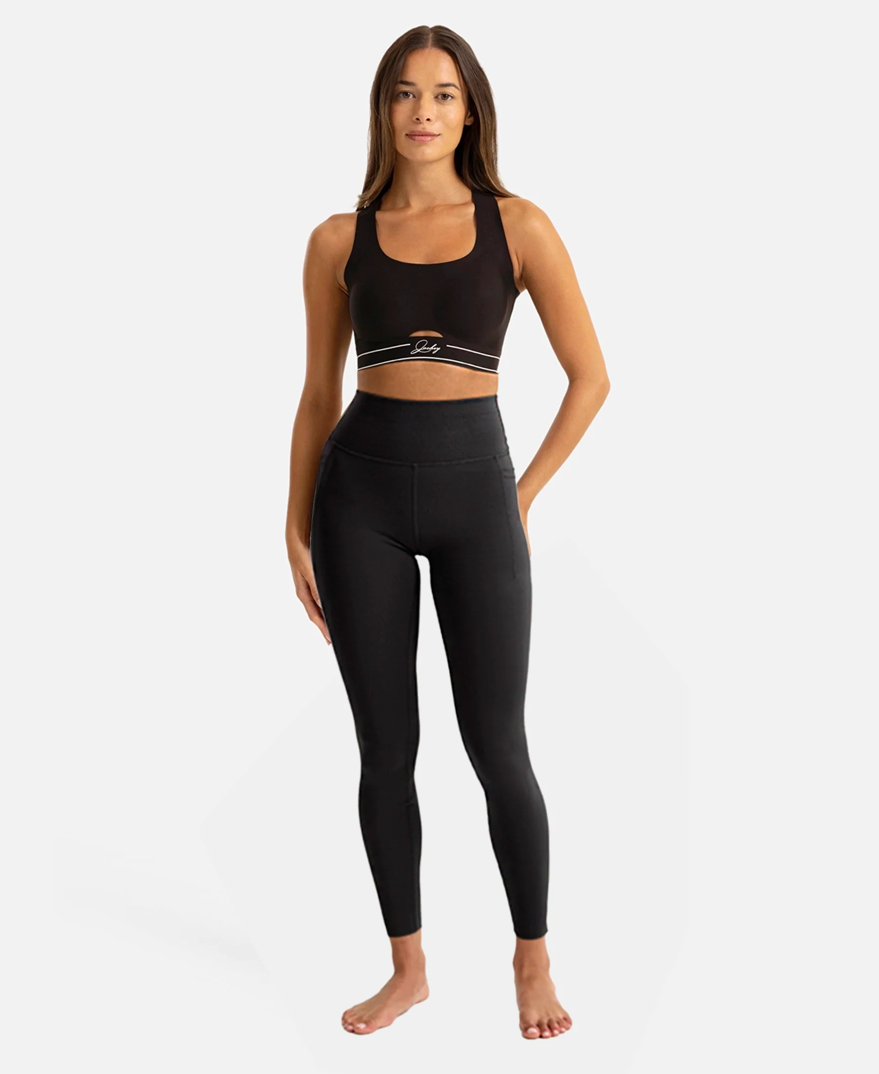 Wirefree Padded Soft Touch Microfiber Elastane Full Coverage Bonded Tech Slip-On Bra with 360 Degree Stretch - Black - Image 3