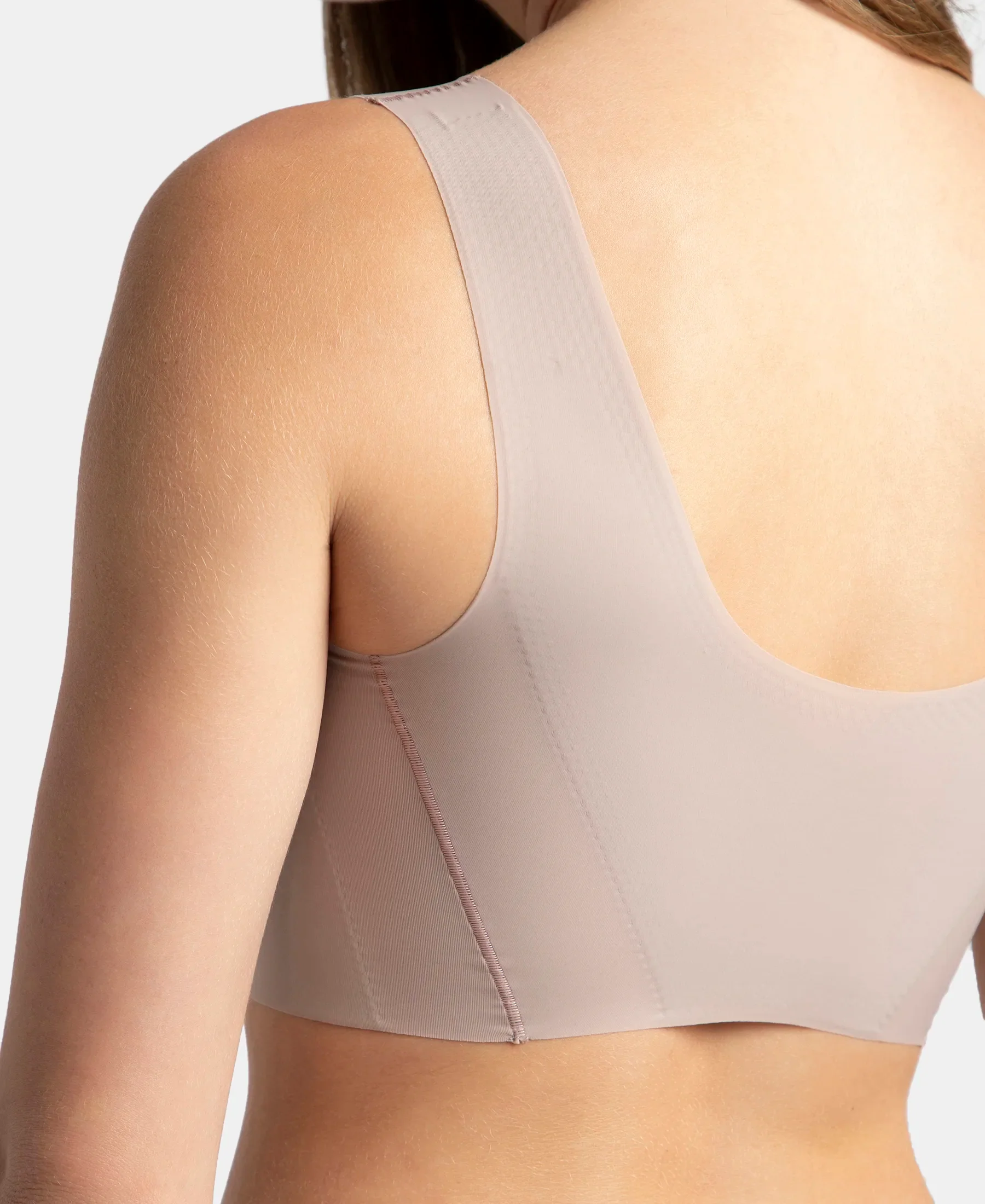 Wirefree Padded Soft touch Microfiber Elastane Bonded Tech Full Coverage Lounge Bra with 360 Degree Stretch - Mocha - Image 8