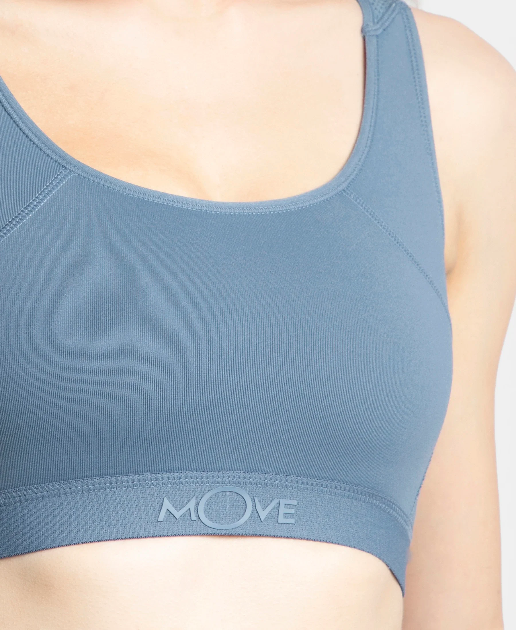 Wirefree Padded Tactel Nylon Elastane Stretch Full Coverage Racerback Styling Sports Bra with StayFresh and StayDry Treatment - Frost - Image 8