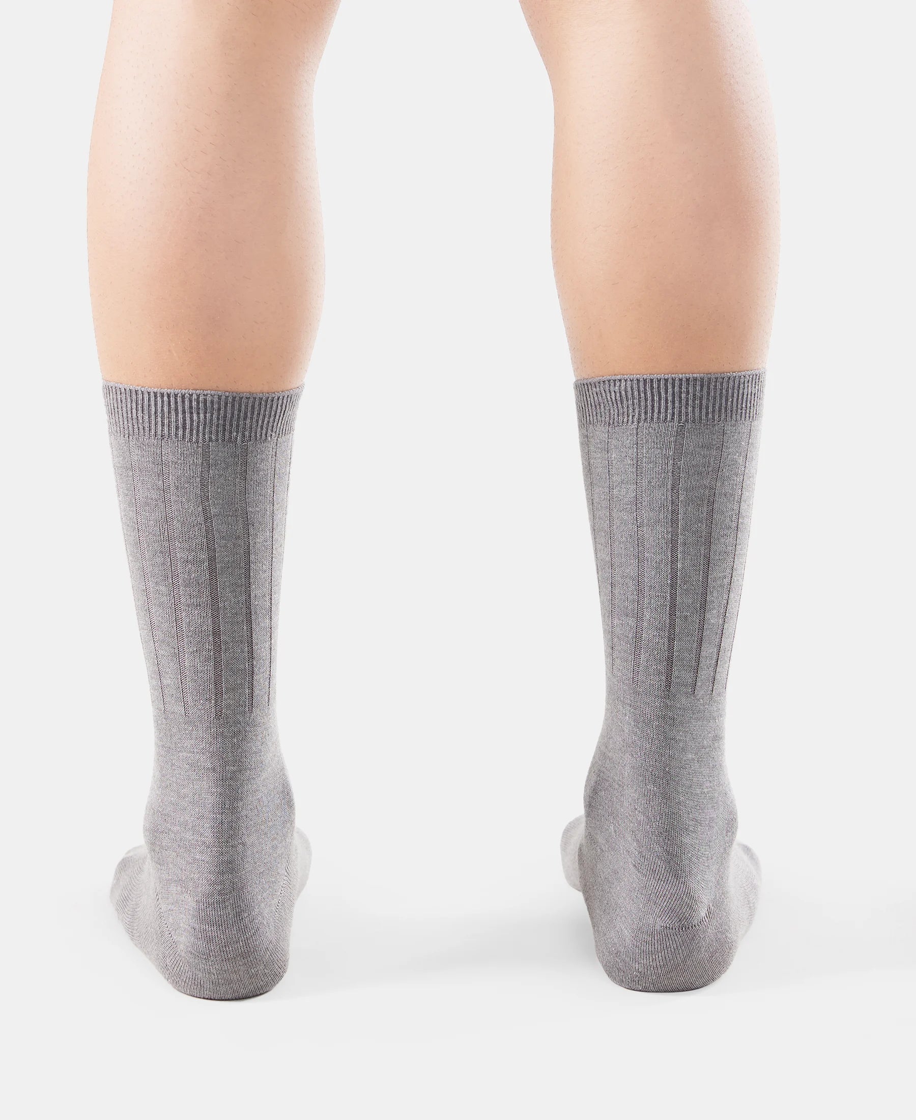 Women's Blended Modal Stretch Crew Length Thermal Socks With StayFresh Treatment - Mid Grey Melange - Image 6